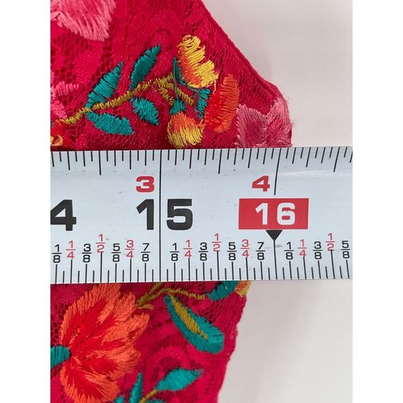 French Connection Dress Women 4 Amity Lace Pink Embroidered Floral Sleeveless - Picture 7 of 12